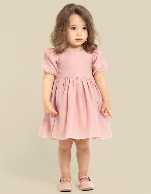Designer Kidz - Noa Puff Sleeve Bow Back Dress