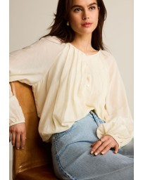 NEXT - Pleat Front Button Through Long Sleeve Blouse