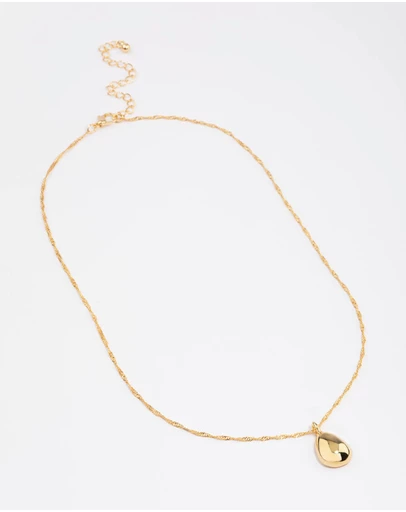 Lovisa - Gold Plated Dainty Drop Twisted Necklace