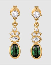 Elli Jewelry - Earrings Stud Crystal 925 Sterling Silver Gold-Plated