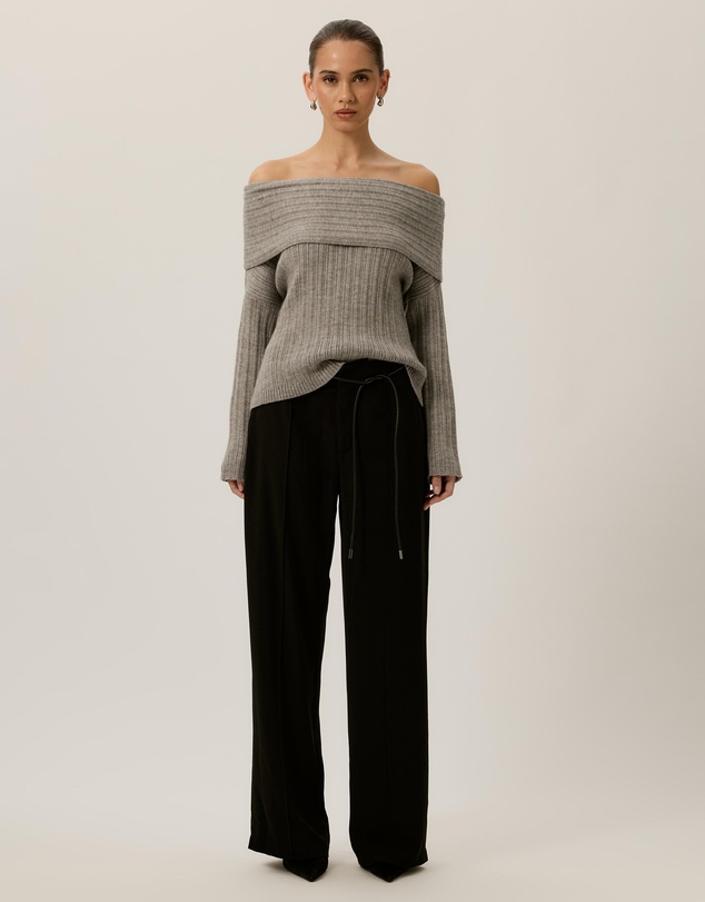 Tussah - Elena Ribbed Off The Shoulder Jumper
