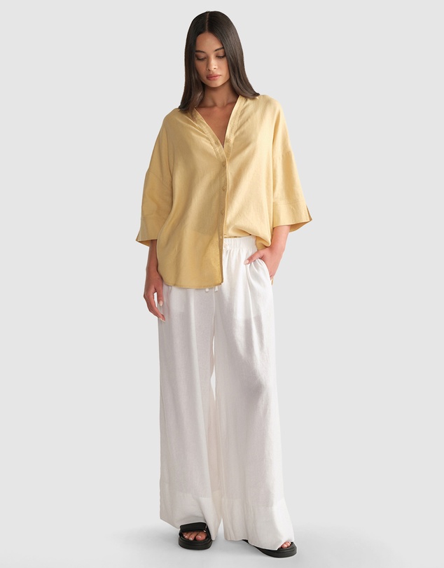 Decjuba - D-Luxe Linen Blend 3/4 Shirt