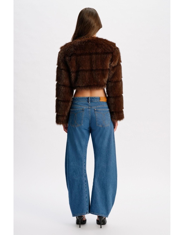 Bardot - Petro Cropped Faux Fur Jacket
