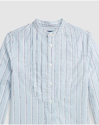 Polo Ralph Lauren - Striped Pleated Cotton Shirtdress - Teens