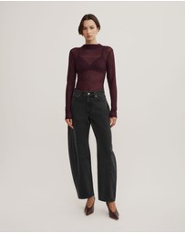 Witchery - Textured Mesh Long Sleeve Top