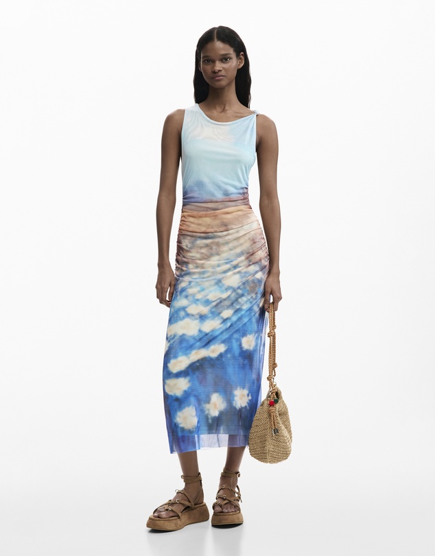 Desigual - Draped dress water lilies