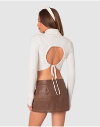 EDIKTED - Back Cut Out Turtle Neck Sweater