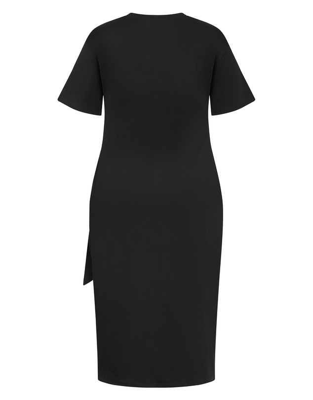 City Chic - Plus size Gina Waist Detail Midi Dress - black