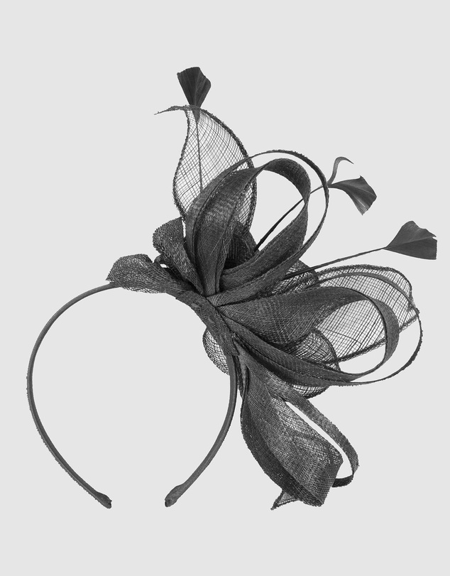 Max Alexander - Sinamay Black Flower Fascinator