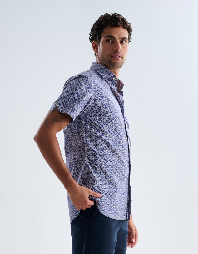 3 Wise Men - 3 Wise Men Sand Dune Print Short Sleeve Shirt