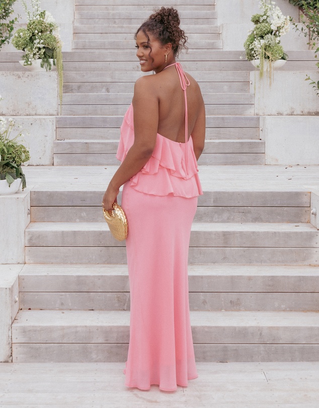 Petal & Pup - Zorina Halterneck Maxi Dress - Coral