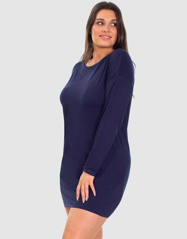 B Free Intimate Apparel - Bamboo Long Sleeve Relaxed Fit Dress