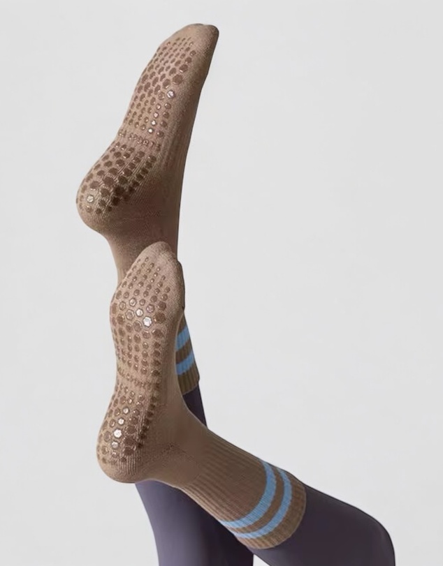 High Heel Jungle - Varsity Premium Cotton Pilates Yoga Grip Socks - 3 Pack