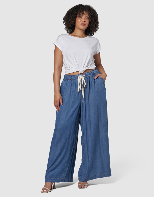 Indigo Tonic - Blake Chambray Wide Leg Pants