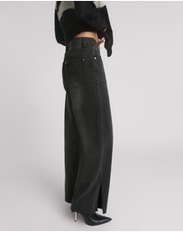 ONE TEASPOON - Billie Low Slung Straight Leg Mid Waist Denim Jeans - Faded Black
