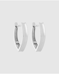 Najo - Swan Silver Huggie Earrings