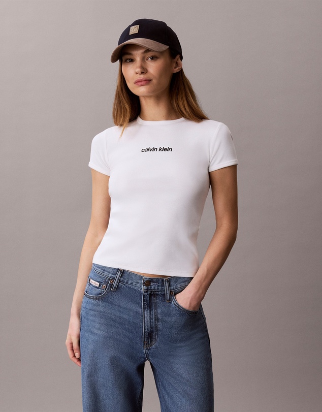 Calvin Klein Jeans - Contour Rib Logo Cropped Tee