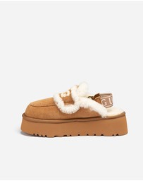 Ozwear Connection Uggs - Ugg Violet Shearling Platform Slipper (Elastic Logo) (Detachable Feature)