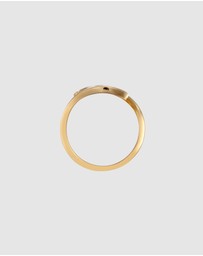 Elli Jewelry - Ring Spiral Organic Modern in 925 Sterling Silver Gold Plated