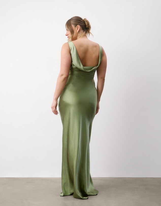 Six Stories - Cowl Back Satin Bridesmaid Dress