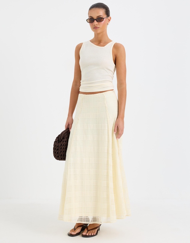 Calli - Selene Sheer Check Maxi Skirt