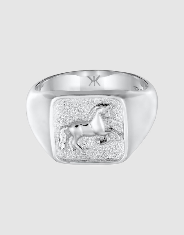 Kuzzoi - ICONIC EXCLUSIVE - Horse Signet Ring in 925 Sterling Silver