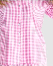Sant And Abel - Women's Hepburn Gingham Pink Long PJ Set