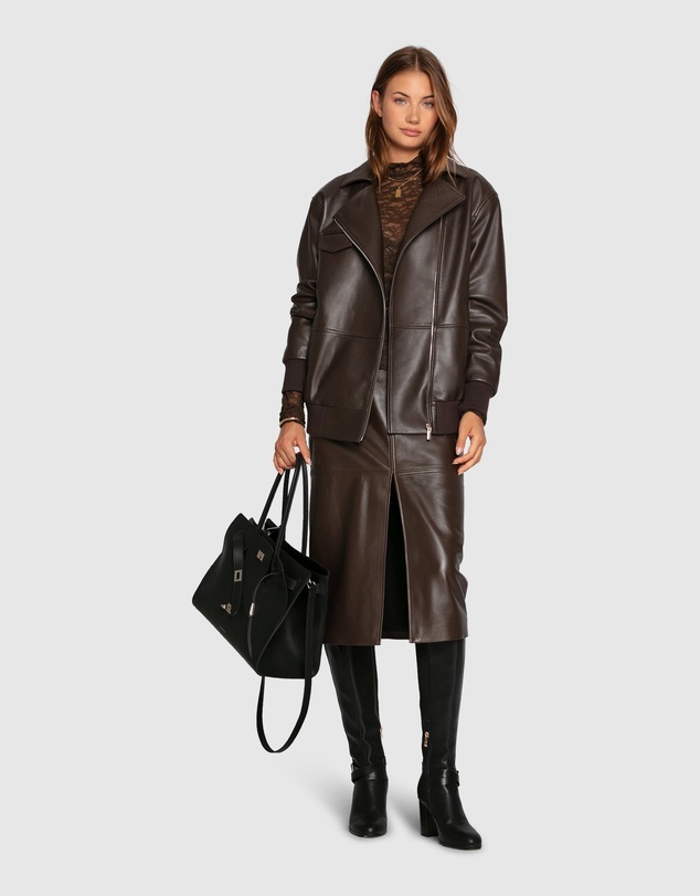 Belle & Bloom - Desert Moon Leather Bomber Jacket