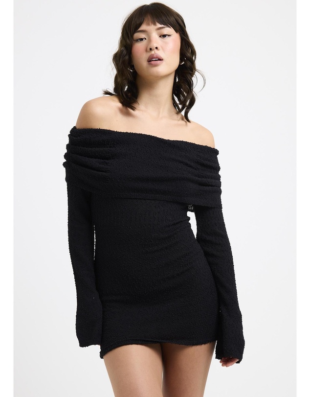 Alice In The Eve - Naya Boucle Off Shoulder Mini Dress