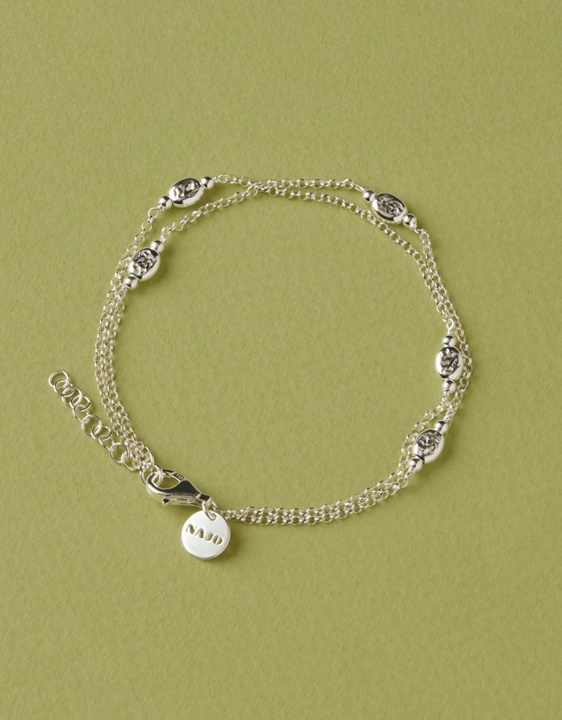 Najo - Volare Silver Double Chain Bracelet (18.5cm+ext)