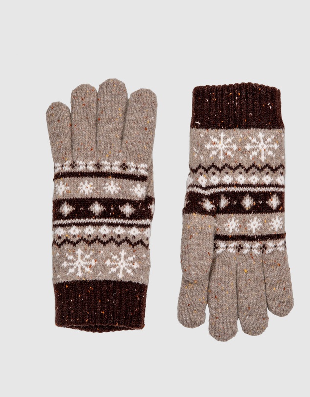DENTS - Fair Isle Jacquard Knitted Gloves