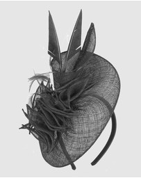 Max Alexander - Sinamay Black Racing Fascinator