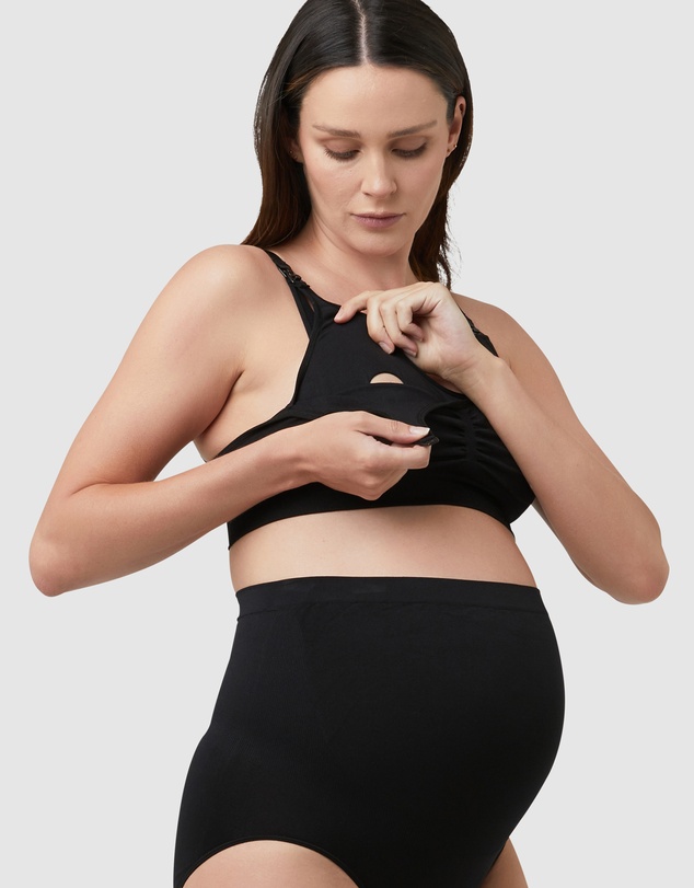 Ripe Maternity - Seamless Pumping & Nursing Bra Black
