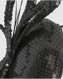 Max Alexander - Black Sparkly Racing Fascinator