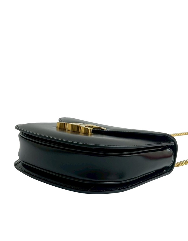 Pre-Loved by Azura Reborn - Pre-Loved Teen Shiny Calfskin Triomphe Besace Clea Chain Crossbody