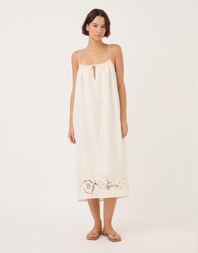Peony - Embroidered Midi Dress