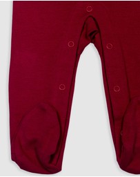 B Free Intimate Apparel - Baby Snap Button Sleepsuit with Booties - 100% Organic Cotton - Red Cockatoo