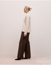Trenery - Pintucked Pull On Pant in Coffee Bean