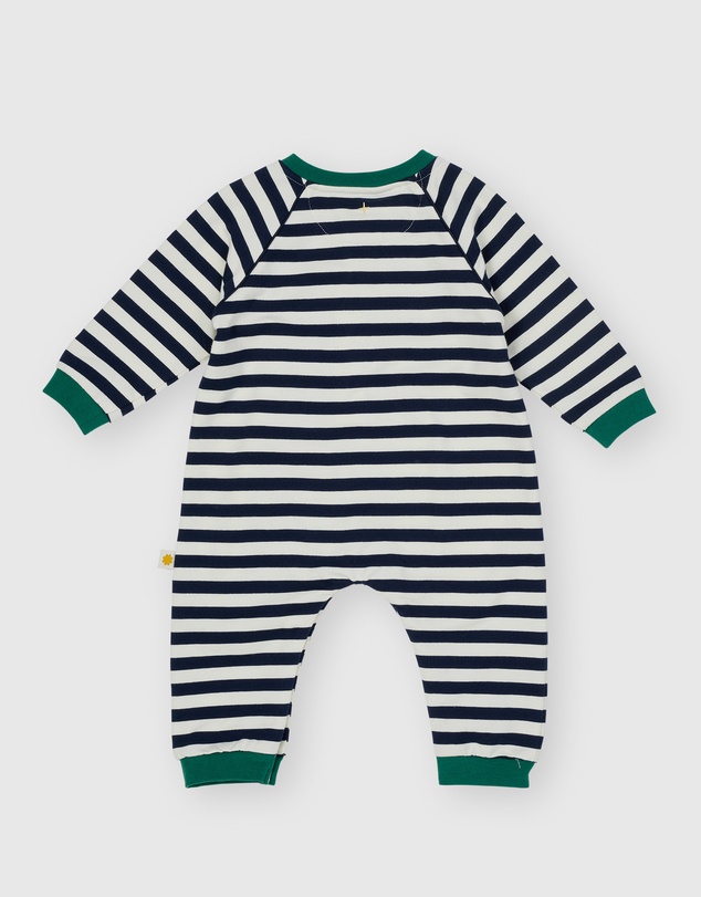 Goldie + Ace - Stripe Terry Logo Romper - ICONIC EXCLUSIVE - Babies