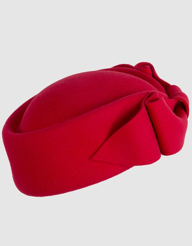 Max Alexander - Felt Red Pillbox Hat