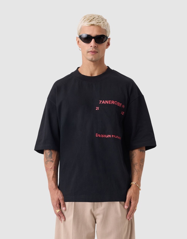 Zanerobe - Stacked Flow Tee Black