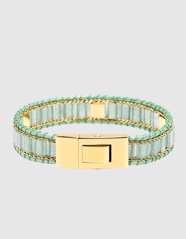 Nialaya Jewellery - Green Aventurine Stud Bracelet