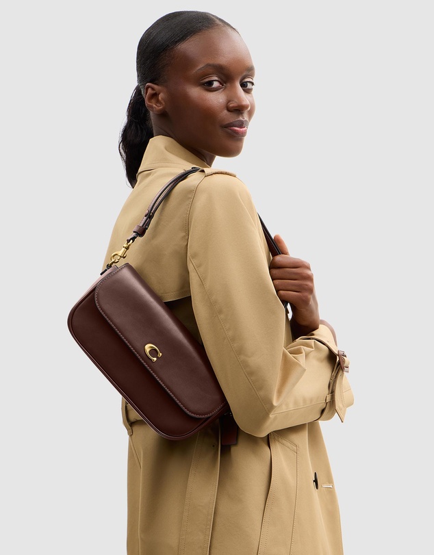 Coach - Refined Calf Leather Brook Flap Chain Bag