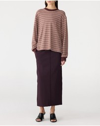 Bassike - Stripe Slouch LS T-Shirt