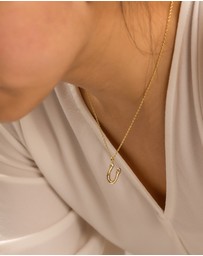 Wanderlust + Co - Alphabet Bubble Pendant Necklace - Letter U