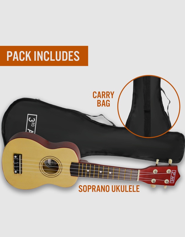 iWorld - 3rd Avenue Soprano Ukulele - Natural