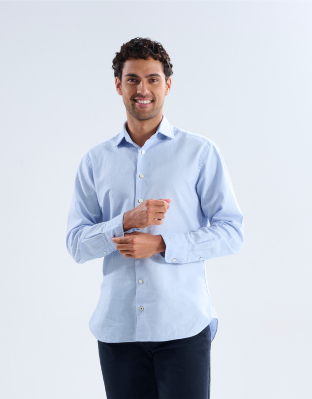 3 Wise Men - 3 Wise Men Trooper Blue Linen Shirt