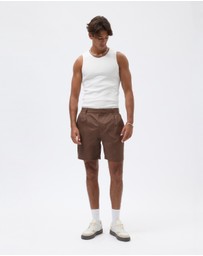 AERE - Holt Pleated Linen Shorts