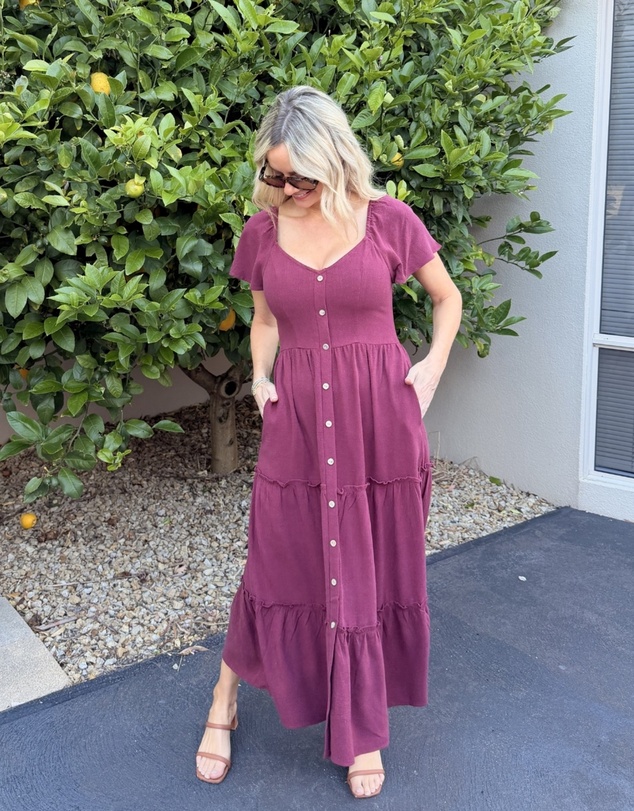 Esther & Co - Celie Dress - Bordeaux