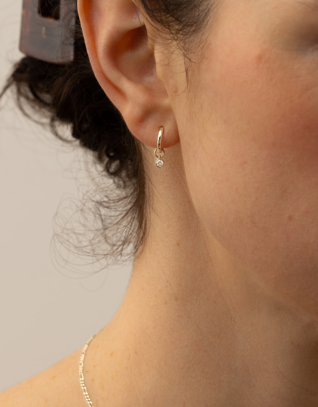 Luna Rae - Solid Gold - Dainty Diamond Earrings